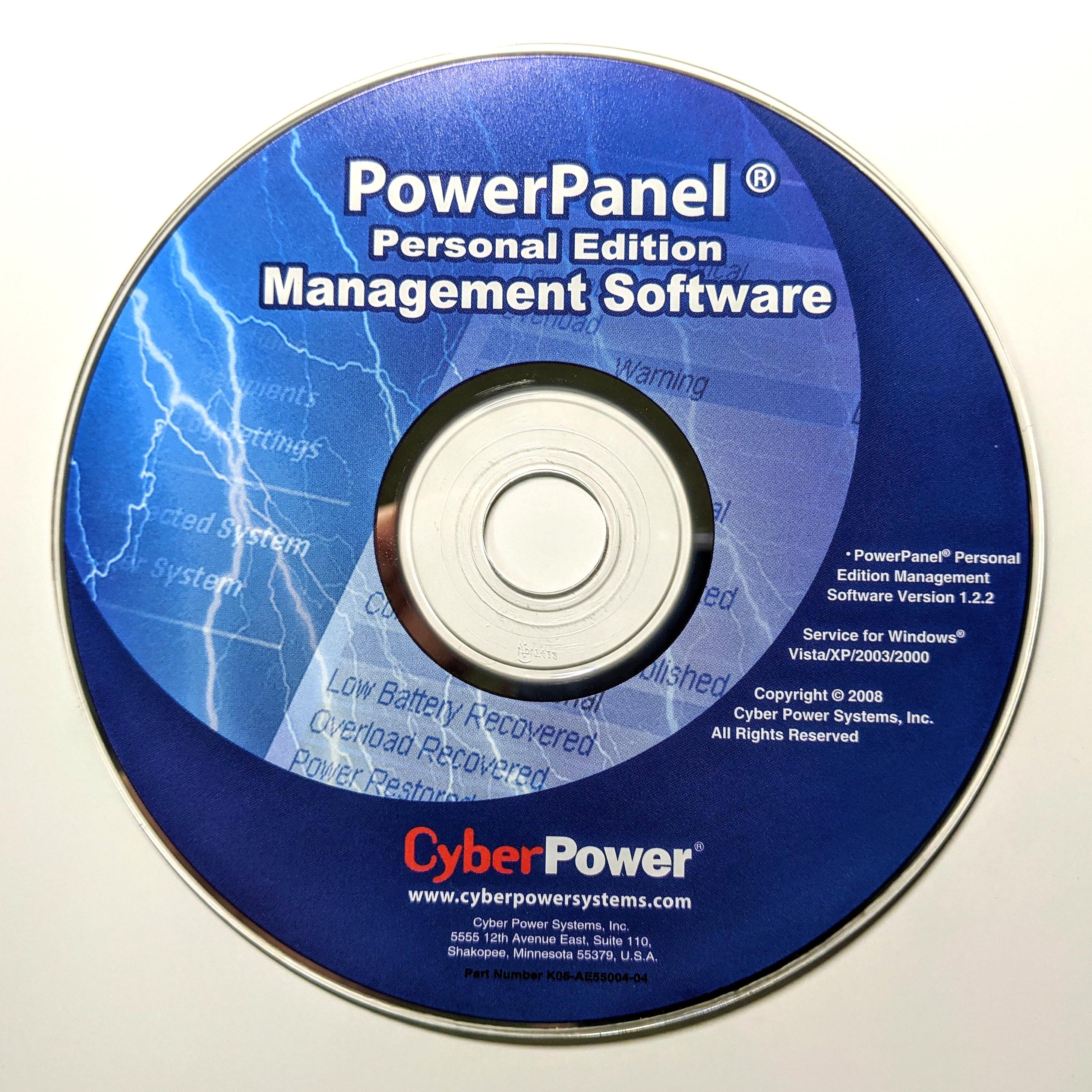 PowerPanel Personal Edition Management Software Version 1.2.2 (2008